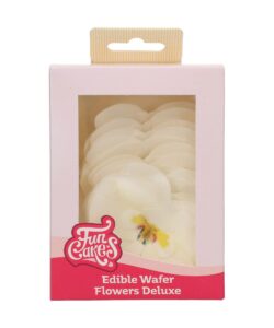 FunCakes Edible Wafer Flowers Deluxe Orchid White Medium pk/10