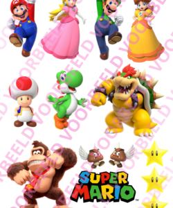 Eetbare Taartprint Super Mario & Friends