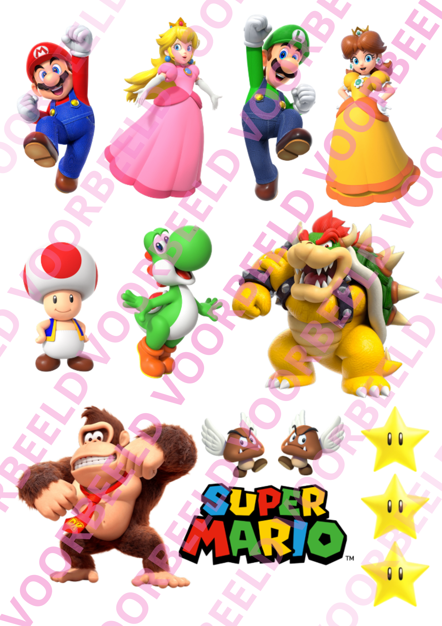 Eetbare taartprint super mario & friends bij cake, bake & love 5 Eetbare taartprint super mario & friends