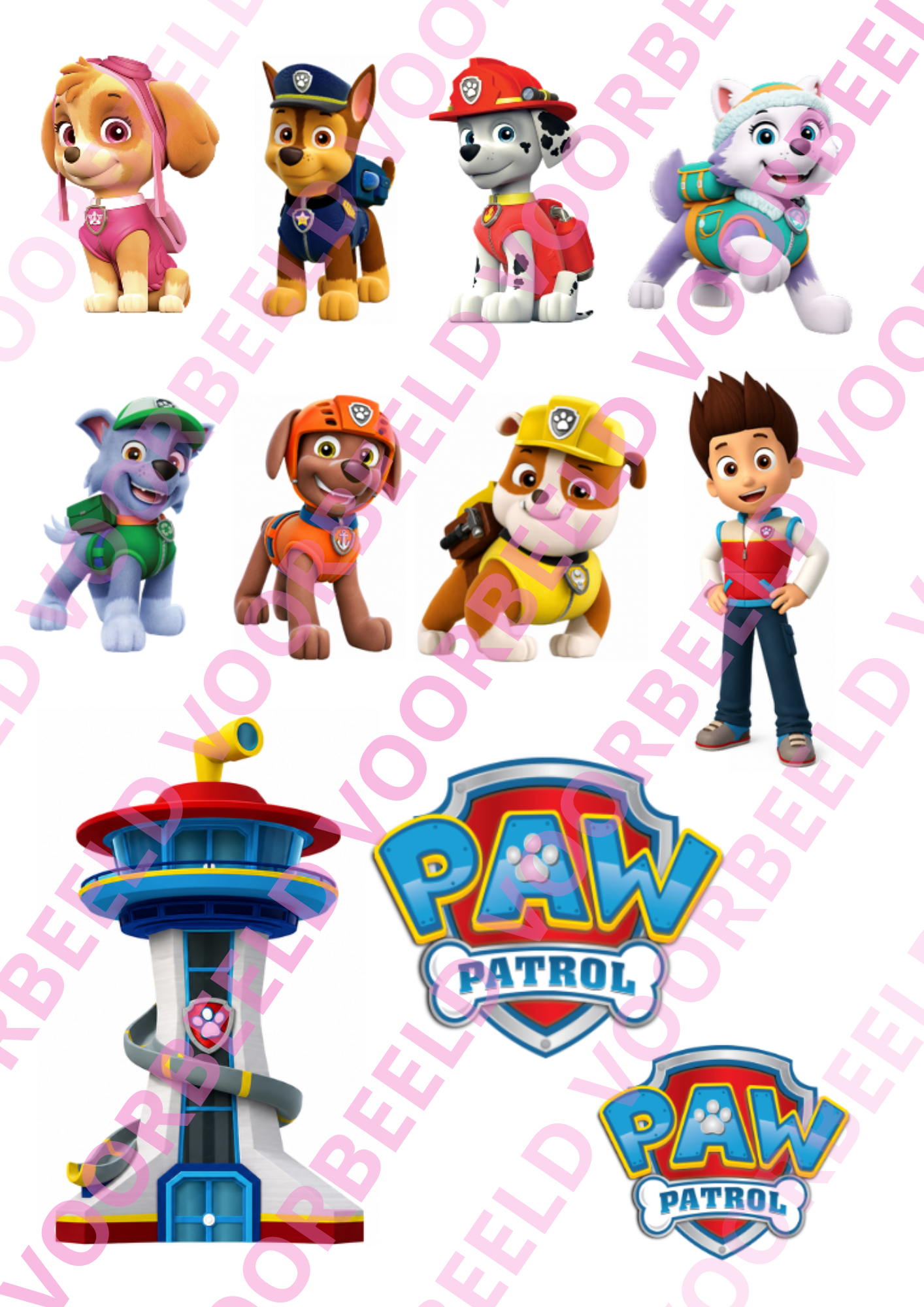Eetbare taartprint paw patrol bij cake, bake & love 3 Eetbare taartprint paw patrol