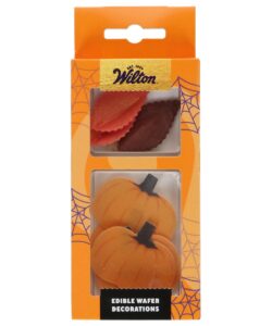 Wilton Eetbare Papieren Decoraties Herfstbladeren en Pompoenen set/10