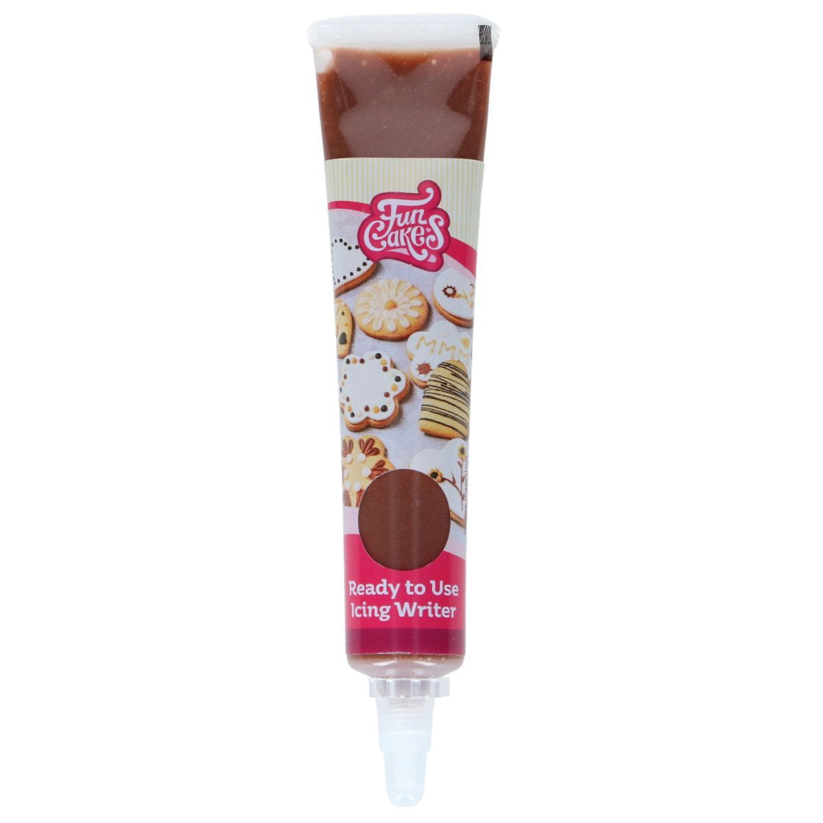 Funcakes ready to use icing writer melkchocoladesmaak 25g bij cake, bake & love 6 Funcakes ready to use icing writer melkchocoladesmaak 25g - afbeelding 2