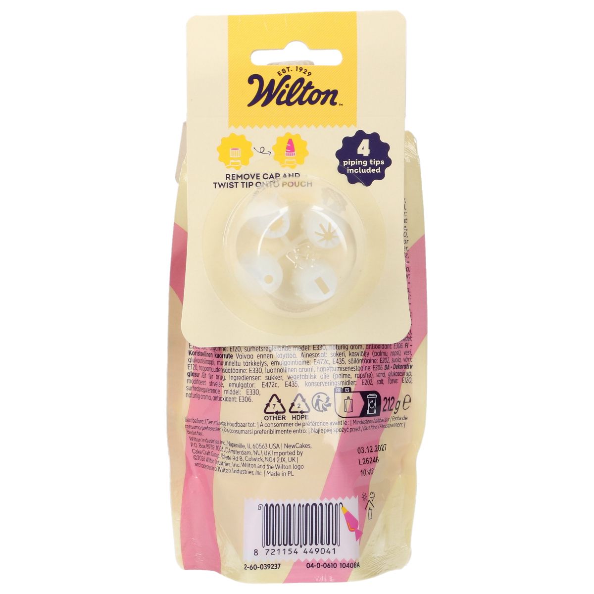 Wilton decorator icing roze 212g bij cake, bake & love 6 Wilton decorator icing roze 212g - afbeelding 2