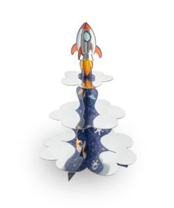 Ruimte Cupcake Standaard met Raket – 46 x 34 cm