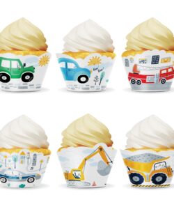 Voertuigen Cupcake Wrappers – 6 stuks