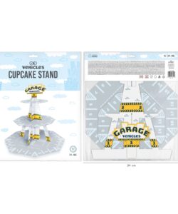 Voertuigen cupcake standaard garage – 34 x 46 cm - afbeelding 2