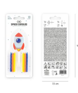 Raket taartkaarsjes – 13-delige set - afbeelding 3