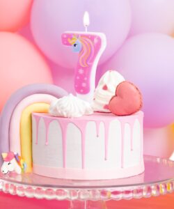 Unicorn cijferkaars #7 bij cake, bake & love 8 Unicorn cijferkaars #7 - afbeelding 2