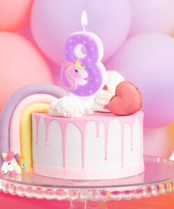 Unicorn cijferkaars #8 bij cake, bake & love 8 Unicorn cijferkaars #8 - afbeelding 2