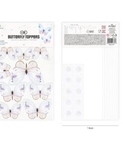 Vlinder taarttoppers pk/9 bij cake, bake & love 9 Vlinder taarttoppers pk/9 - afbeelding 4