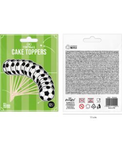 Voetbal taart & cupcake toppers pk/12 - afbeelding 3