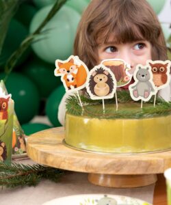 Bosdieren taart & cupcake toppers – 9 stuks - afbeelding 2