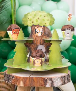 Bosdieren cupcake standaard – dubbelzijdig – 40 × 32 cm - afbeelding 2