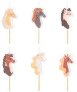 Taartkaarsjes Paarden Set/6