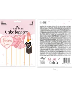 Bride to be taart & cupcake toppers – 6 stuks bij cake, bake & love 10 Bride to be taart & cupcake toppers – 6 stuks - afbeelding 2