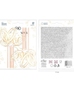 Cupcake prikkers bruiloft wit / goud pk/12 - afbeelding 2