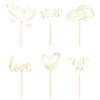 Cupcake prikkers bruiloft wit / goud pk/12 bij cake, bake & love 4 Cupcake prikkers bruiloft wit / goud pk/12 bij cake, bake & love 3