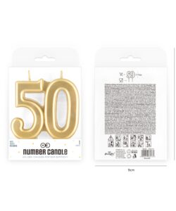 Gouden cijferkaars 50 – 7,7 cm hoog bij cake, bake & love 7 Gouden cijferkaars 50 – 7,7 cm hoog - afbeelding 2