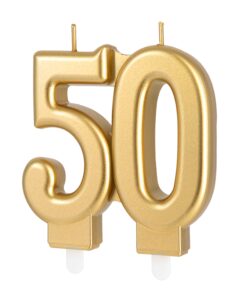 Gouden Cijferkaars 50 – 7,7 cm hoog