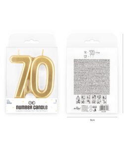 Gouden cijferkaars 70 – 7,7 cm hoog bij cake, bake & love 7 Gouden cijferkaars 70 – 7,7 cm hoog - afbeelding 2