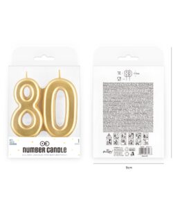 Gouden cijferkaars 80 – 7,7 cm hoog bij cake, bake & love 7 Gouden cijferkaars 80 – 7,7 cm hoog - afbeelding 2