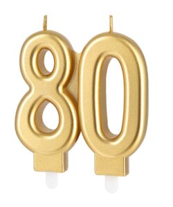 Gouden Cijferkaars 80 – 7,7 cm hoog