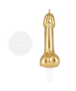 Taartkaars penis goud 9,8 cm bij cake, bake & love 6 Taartkaars penis goud 9,8 cm - afbeelding 2