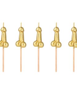 Taartkaarsjes Penis Goud – 5 stuks