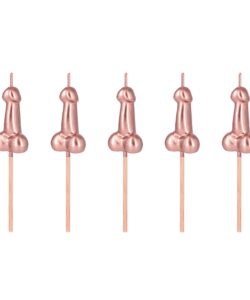 Taartkaarsjes Penis Rosé Goud – 5 stuks