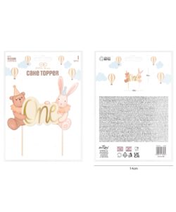 Taarttopper one teddybeer & konijntje - afbeelding 3