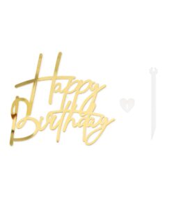 Taarttopper zijkant happy birthday goud acryl – 12,5 cm bij cake, bake & love 11 Taarttopper zijkant happy birthday goud acryl – 12,5 cm - afbeelding 3