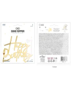 Taarttopper zijkant happy birthday goud acryl – 12,5 cm bij cake, bake & love 13 Taarttopper zijkant happy birthday goud acryl – 12,5 cm - afbeelding 5