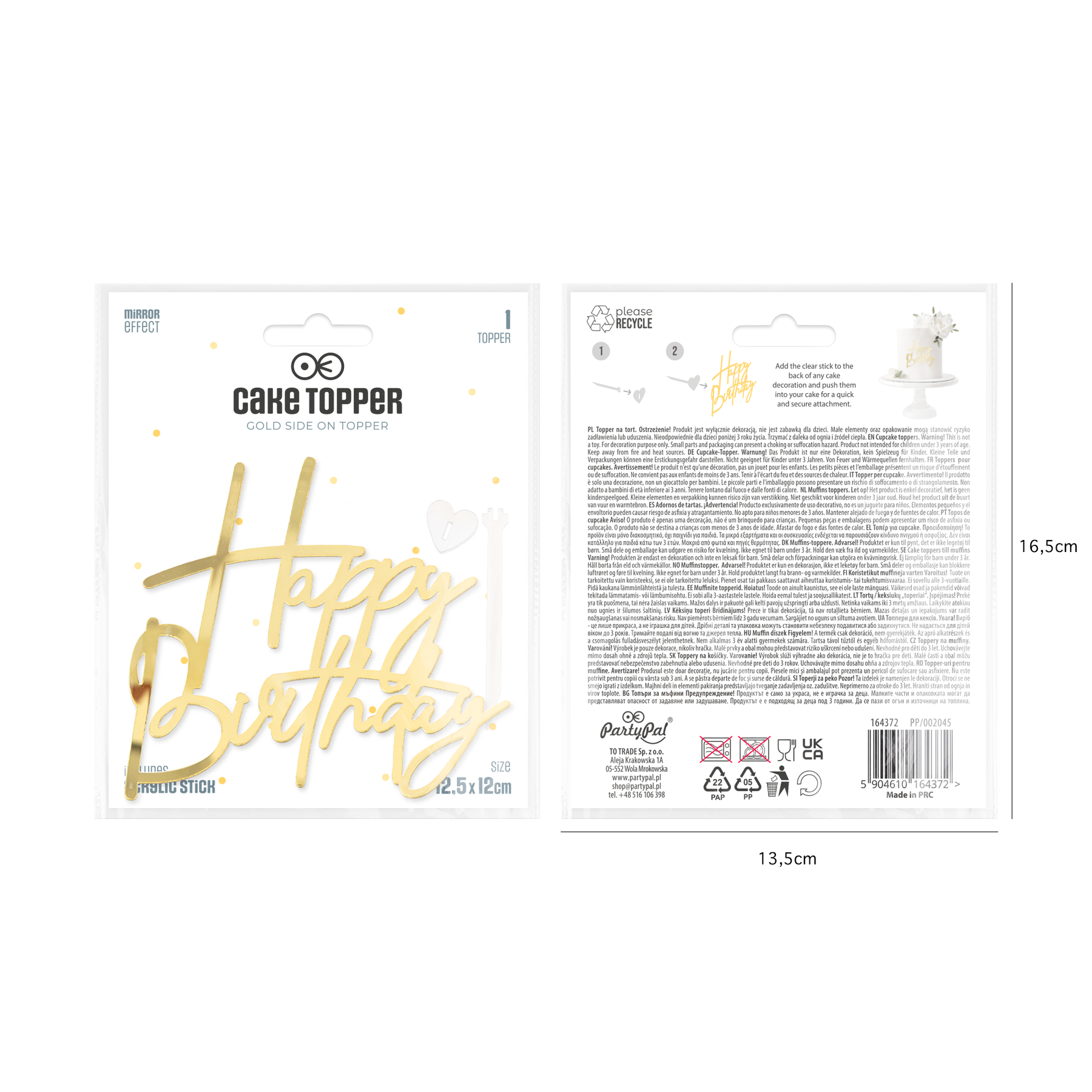 Taarttopper zijkant happy birthday goud acryl – 12,5 cm bij cake, bake & love 9 Taarttopper zijkant happy birthday goud acryl – 12,5 cm - afbeelding 5