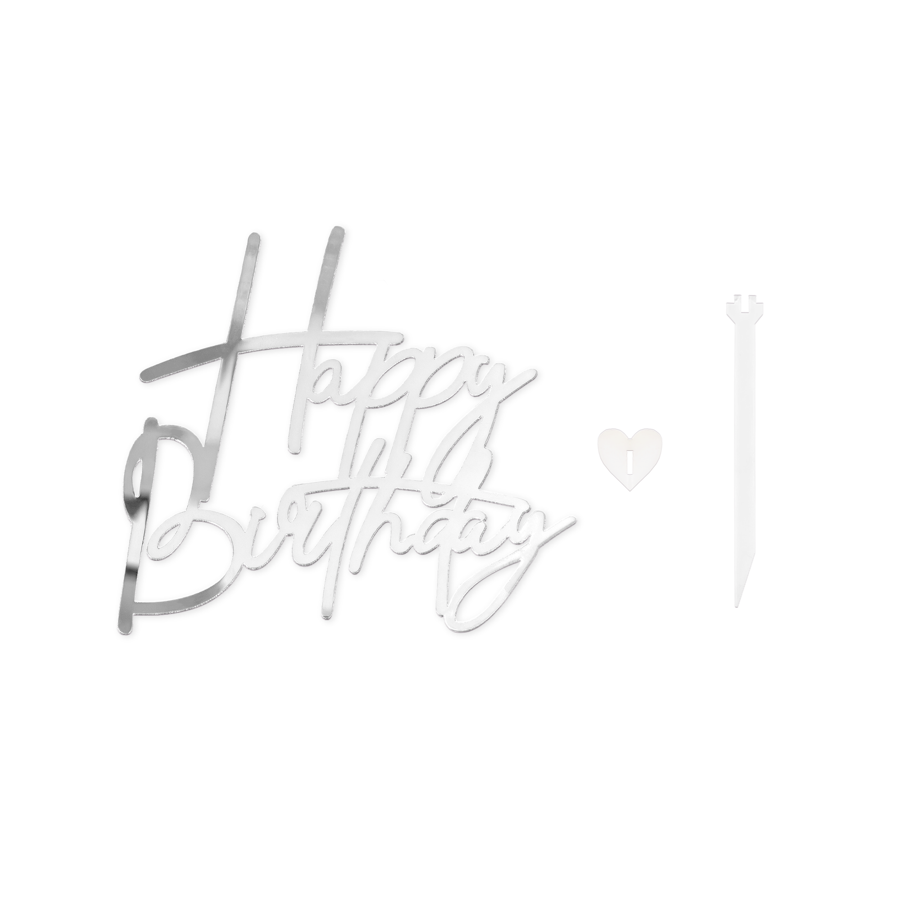Taarttopper zijkant happy birthday zilver acryl – 12,5 cm bij cake, bake & love 5 Taarttopper zijkant happy birthday zilver acryl – 12,5 cm - afbeelding 3