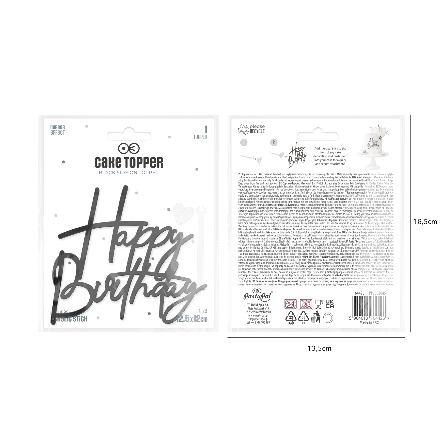 Taarttopper zijkant happy birthday zwart acryl – 12,5 cm bij cake, bake & love 9 Taarttopper zijkant happy birthday zwart acryl – 12,5 cm - afbeelding 5