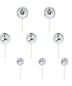Disco Ball Toppers Zilver pk/8
