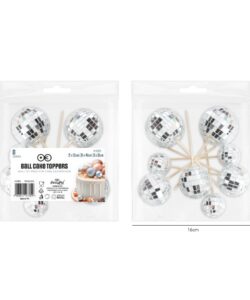 Disco ball toppers zilver pk/8 bij cake, bake & love 9 Disco ball toppers zilver pk/8 - afbeelding 4
