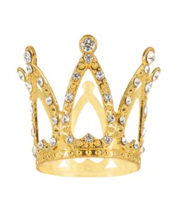 Taartdecoratie Kroon Goud met Kristallen 3 cm