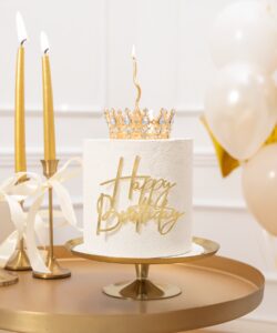 Taartdecoratie kroon goud en zilveren kristallen 10 cm bij cake, bake & love 8 Taartdecoratie kroon goud en zilveren kristallen 10 cm - afbeelding 2