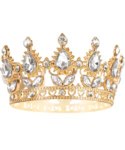 Taartdecoratie Kroon Goud en Zilveren Kristallen 10 cm