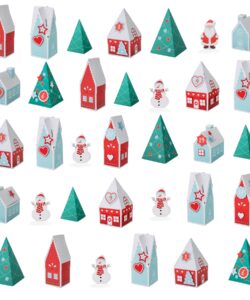 Diy adventskalender kersthuisjes - 24 huisjes + kerstbomen bij cake, bake & love 10 Diy adventskalender kersthuisjes - 24 huisjes + kerstbomen - afbeelding 2