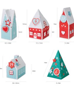Diy adventskalender kersthuisjes - 24 huisjes + kerstbomen bij cake, bake & love 11 Diy adventskalender kersthuisjes - 24 huisjes + kerstbomen - afbeelding 3