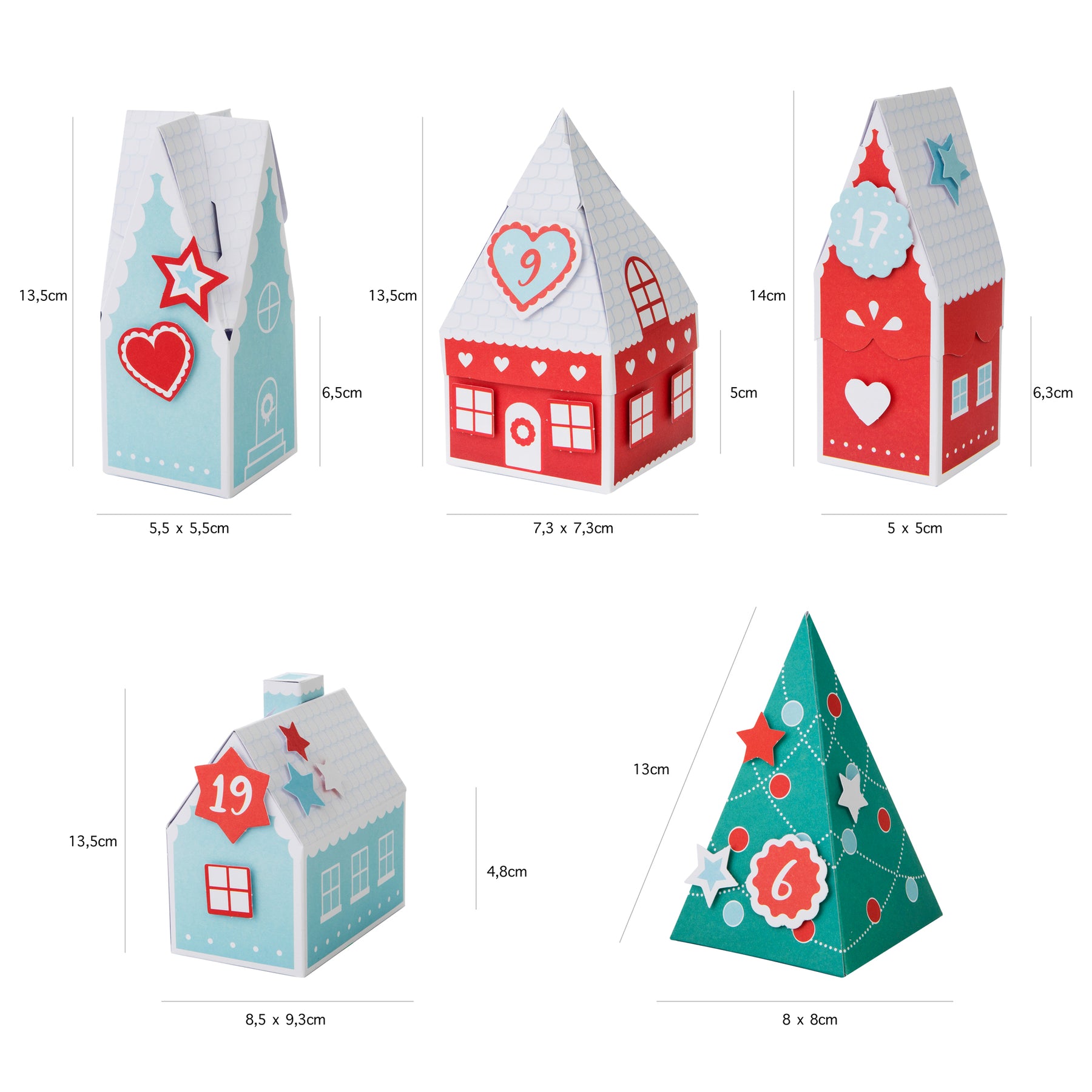 Diy adventskalender kersthuisjes - 24 huisjes + kerstbomen bij cake, bake & love 7 Diy adventskalender kersthuisjes - 24 huisjes + kerstbomen - afbeelding 3