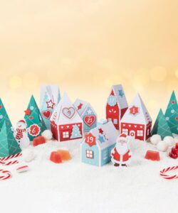 DIY Adventskalender Kersthuisjes - 24 huisjes + kerstbomen