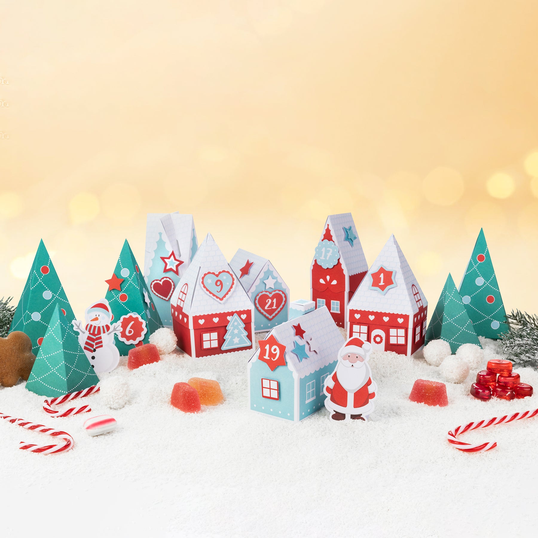 Diy adventskalender kersthuisjes - 24 huisjes + kerstbomen bij cake, bake & love 5 Diy adventskalender kersthuisjes - 24 huisjes + kerstbomen
