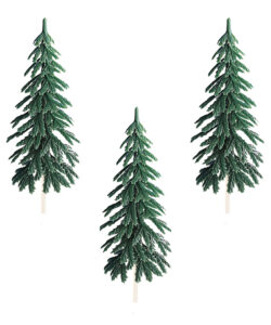 Kerst Taartdecoratie Dennenboompjes – 3 stuks