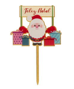 Dekora acryl taarttopper kerstman met cadeautjes – 16 cm bij cake, bake & love 8 Dekora acryl taarttopper kerstman met cadeautjes – 16 cm - afbeelding 2