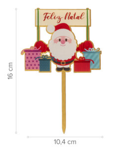 Dekora acryl taarttopper kerstman met cadeautjes – 16 cm bij cake, bake & love 9 Dekora acryl taarttopper kerstman met cadeautjes – 16 cm - afbeelding 3