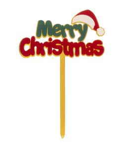 Dekora acryl taarttopper merry christmas – 15 x 10 cm bij cake, bake & love 6 Dekora acryl taarttopper merry christmas – 15 x 10 cm - afbeelding 2