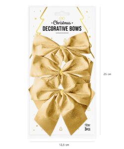 Kerststrikken goud 12 cm – 3 stuks - afbeelding 2